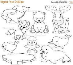 Printable sea creature templates are easy to use and can be downloaded easily.[65+ sea. Instant Download Arctic Animals Clip Art Caa 3 Bw Personal Etsy Animals Clip Art Arctic Animals Animal Clipart