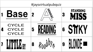 Jamie grill / getty images an element word search is a fun way to learn how to spell the names o. Pub Quiz Dingbats Questions And Answers Quiz Questions And Answers
