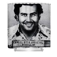Pablo Escobar Mug Shot Shower Curtain by Tony Rubino