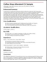 Cv examples see perfect cv samples that get jobs. Coffee Shop Attendant Cv Example Myperfectcv