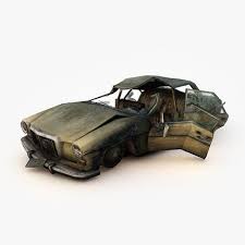 Destroyed Car 3d Model Ad Destroyed Car Model Car 3d Model Car Model Car