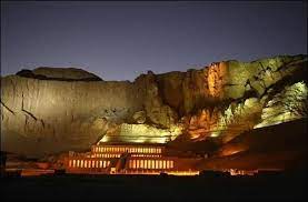Nighttime View Of The Egyptian Tomb Of Queen Hatshepsut Visit Egypt Ancient Egypt Old Egypt