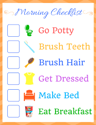 kids morning routine checklist homemade for elle