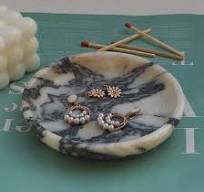 Aazon.co: PHINILUX Round Travertine Tray For Jewelry, Arble Trinket Dish  Tray, Nightstand