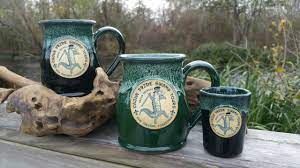 Rustic dark brown and white glazed pottery mug, 12 oz. Coffee Mugs Made In The U S A American Made Handmade Mugs