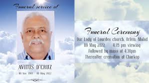 In loving memory of Avitus D'cruz,