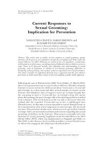Pdf Current Responses To Sexual Grooming Implication For Prevention