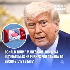 His obsession with acquiring the country has just been dialled to 11 😳