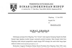 Contoh surat edaran dinas pemerintah. Surat Edaran Nomor 660 354 310 Dlh Kota Magelang