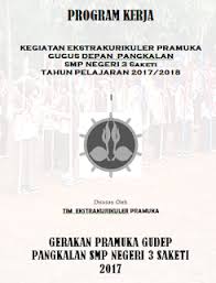 Program kerja ekstrakurikuler adalah kegiatan yang dilakukan oleh peserta didik di luar jam belajar intrakurikuler dan kegiatan kokurikuler. Contoh Program Kerja Kegiatan Ekstrakurikuler Pramuka Pendidikan Kewarganegaraan Ekstrakurikuler Pramuka Pendidikan