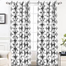 Gray And White Modern Farmhouse Geometric Curtains For Living Room