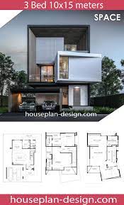 House Plan Design Modern House Plan 10x15m Modern Beach House Modern House Plan Model House Plan