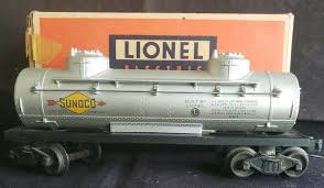 Lionel Post War 6465 2 Dome Sunoco Tank Car O Gauge In Original Box Vgc Lionel Model Trains Box Car Train Car
