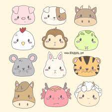 Animal Chinese Zodiac Clipart Binc Bonc Chinese Zodiac Animal Doodles Animal Drawings Sketches