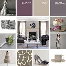 Decorate blueberry, yellow and warm taupe color palette color inspiration : Taupe And Plum Color Scheme Living Room Color Schemes Room Colors Living Room Grey