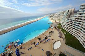 Check Out The World S Largest Swimming Pool Located In Algarrobo Chile Big Swimming Pools Big Pools Outdoor Pool