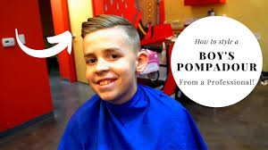How To Style A Pompadour Or Quiff Haircut On Boys From A Professional Hair 101 Youtube It is a quiff with armless sunglasses, resembling the typical rockabilly style.