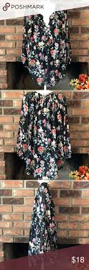 Rose Olive Black Floral Blouse Black Floral Blouse Floral Blouse Black Floral