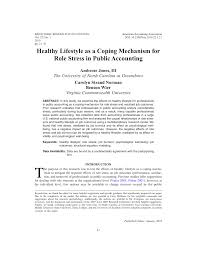 Gefällt 207 mal · 2 personen sprechen darüber · 13 waren hier. Pdf Healthy Lifestyle As A Coping Mechanism For Role Stress In Public Accounting