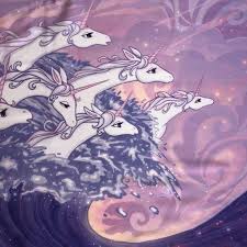 The Last Unicorn Unicorns In The Sea Fleece Blanket Officially Licensed Geekify Inc The Last Unicorn Unicorn Art Unicorn Drawing