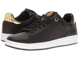 Black And Gold Womens Shoes K Swiss K Swiss Clean Court Cmf Black White Gold Women S Tennis Shoes K Swiss Shoes Womens Tennis Shoes K Swiss Tennis Shoes