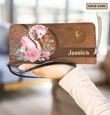 Personalized Flamingo Clutch Purse Pu1959ps Best Memorial Gifts