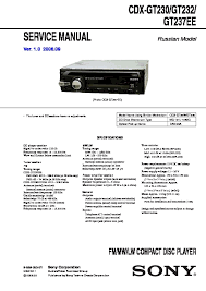 For installation and connections, see the supplied installation/connections manual. Sony Cdx Gt23 Service Manual View Online Or Download Repair Manual