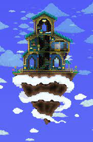 After defeating the first me. Terraria Skyware House Terraria House Design Terraria House Ideas Terrarium Base