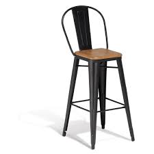 Chaise Haute Fabrik Noire Et Naturelle Chaise Et Banc De Jardin Mobilier De Jardin Jardin Et Plein Air Gifi