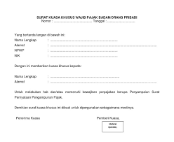 4.13 surat kuasa pengambilan atm di bank. Contoh Surat Kuasa Khusus Wajib Pajak Orang Pribadi Contoh Seputar Surat