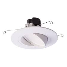 Part of our popular gimbal ring line voltage track lighting offering. Halo Ra 5 In And 6 In White Integrated Led Recessed Ceiling Light Fixture Adjustable Gimbal Trim 90 Cri 3000k Soft White Ra5606930whr The Home Depot