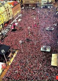 550 000 People In Zagreb Greeting Croatian National Football Team Coming Home From Russia World Cup Zagreb Croatia Zagreb Croatia