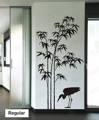 80 Tall Large Bamboo Tree Removable Vinyl Wall Decals Sticker Wall Art Home Decor With A Crane Japanese Wall Art Home Decor Wall Art Wall Stickers Living Room