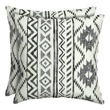 Black And White Striped Outdoor Cushions Walmart Mainstays Black And White Tribal 16 Outdoor Throw Pillow Set Of 2 Walmart Com In 2020 Throw Pillows Outdoor Throw Pillows Boho Patio