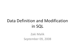 Data destruction has been defined in a variety of ways by technical publications and industry leaders. Ppt Data Definition And Modification In Sql Powerpoint Presentation Free Download Id 6526646