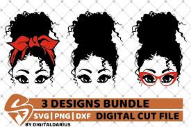Download Messy Bun Designs Bundle Svg Bandana Svg Head Wrap Svg 1141005 Cut Files Design Bundles
