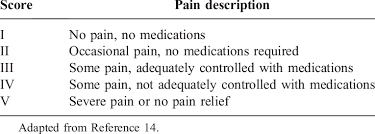 Barrow Neurological Institute Pain Intensity Score Download Table