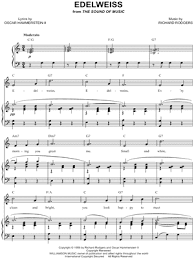 Print and download edelweiss for easy piano sheet music. Edelweiss From The Sound Of Music Sheet Music In C Major Transposable Download Print Sku Mn0104321