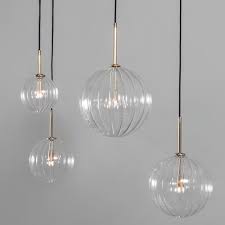 dries design hangeleuchten mit gerippter glaskugel o 15 bis 30 cm von schwung home hangeleuchte glaskugel lampe glaskugel