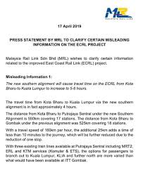 We are pleased to announce that malaysia rail link sdn bhd (mrl) has successfully made its inaugural issuance of rm2.0 billion in nominal value of sukuk murabahah recently under its rm9.75 billion sukuk murabahah programme (sukuk programme). Ktm The 620km East Coast Rail Link Ecrl Page 129 Skyscrapercity