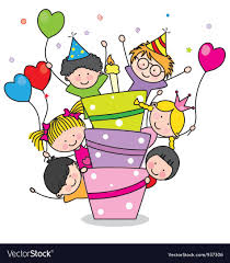 Birthday Celebration Happy Birthday Drawing For Kids Children With A Cake Vector Image On Vectorstock Art Drawings For Kids Birthday Clipart Clip Art