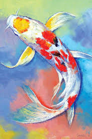 Butterfly Koi Fish Canvas Art By Michael Creese Icanvas Koi Painting Fish Art Watercolor Fish
