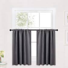 Ryb Home Short Curtains Gray Half Window Curtains For Bedroom Privacy Curtain Tiers For Windows Energy Saving Curtain Ti Curtains Bathroom Shades Home Curtains