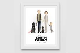 Custom Star Wars Family Portrait The Ultimate Holiday Gift Custom Illustrated Family Portrait Family Portraits Illustrated Family Portrait