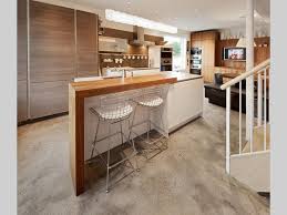 Kitchen Island With Stone Benchtop And Wooden Breakfast Bar Breakfast Bar Kitchen Breakfast Bar Contemporary Kitchen Island
