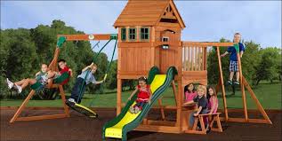 Just as majestic as the home from which its name hails, the montpelier swing set will go down in history for its endless hours of fun. Coolest Backyard Discovery Montpelier Cedar Wooden Swing Set Backyard Trampoline Swing Sets For Kids Cedar Swing Sets