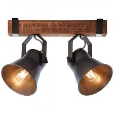 Durch seine form und die materialbeschaffenheit ist der balken für viele funktionen geeignet. Brilliant Plow Deckenstrahler 40 Cm Metall Holz Schwarz Stahl 2 Flammig 82129 46 Led Lampenladen De