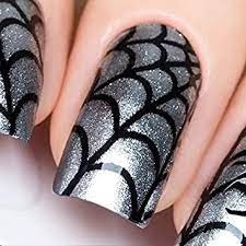 Halloween nail art halloween is just under way and no better time than now to start getting into the holiday spirit. Whats Up Nails Spider Web Vinyl Stencils For Halloween Nail Art Design 1 Sheet 12 Stencils Amazon De Beauty