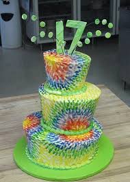 New Style Birthday Cake For Teenager Boy Images Three Tier Topsy Turvy Colorful 17th Birthday Cake Rhea Walsh Loganbill 17 Birthday Cake Birthday Cake Decorating New Birthday Cake