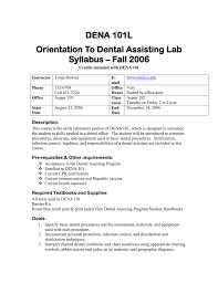 Dena 101l Syllabus